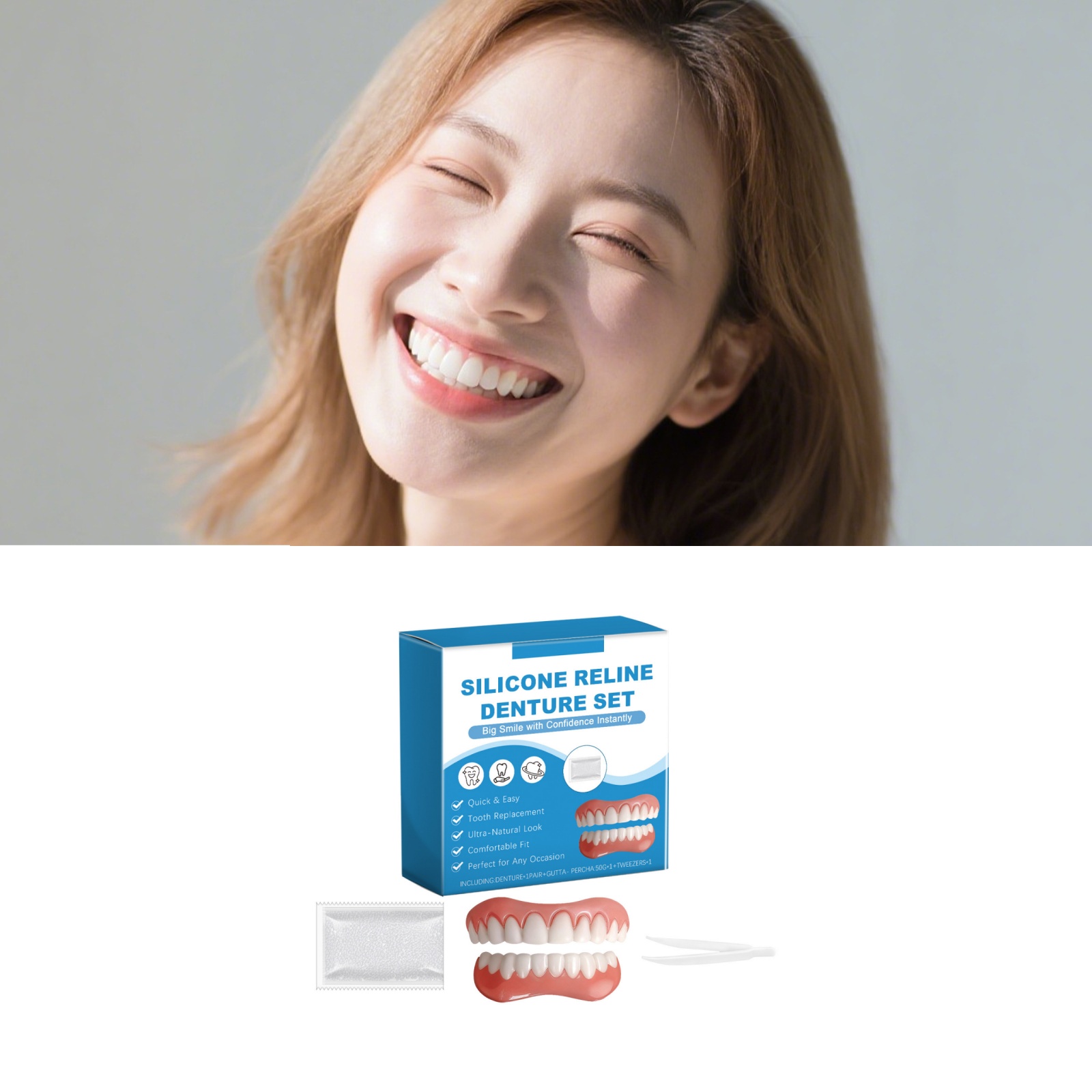 Denture Full Set Over Gums Kit - Full Cover Adhesive 리뷰 및 가격