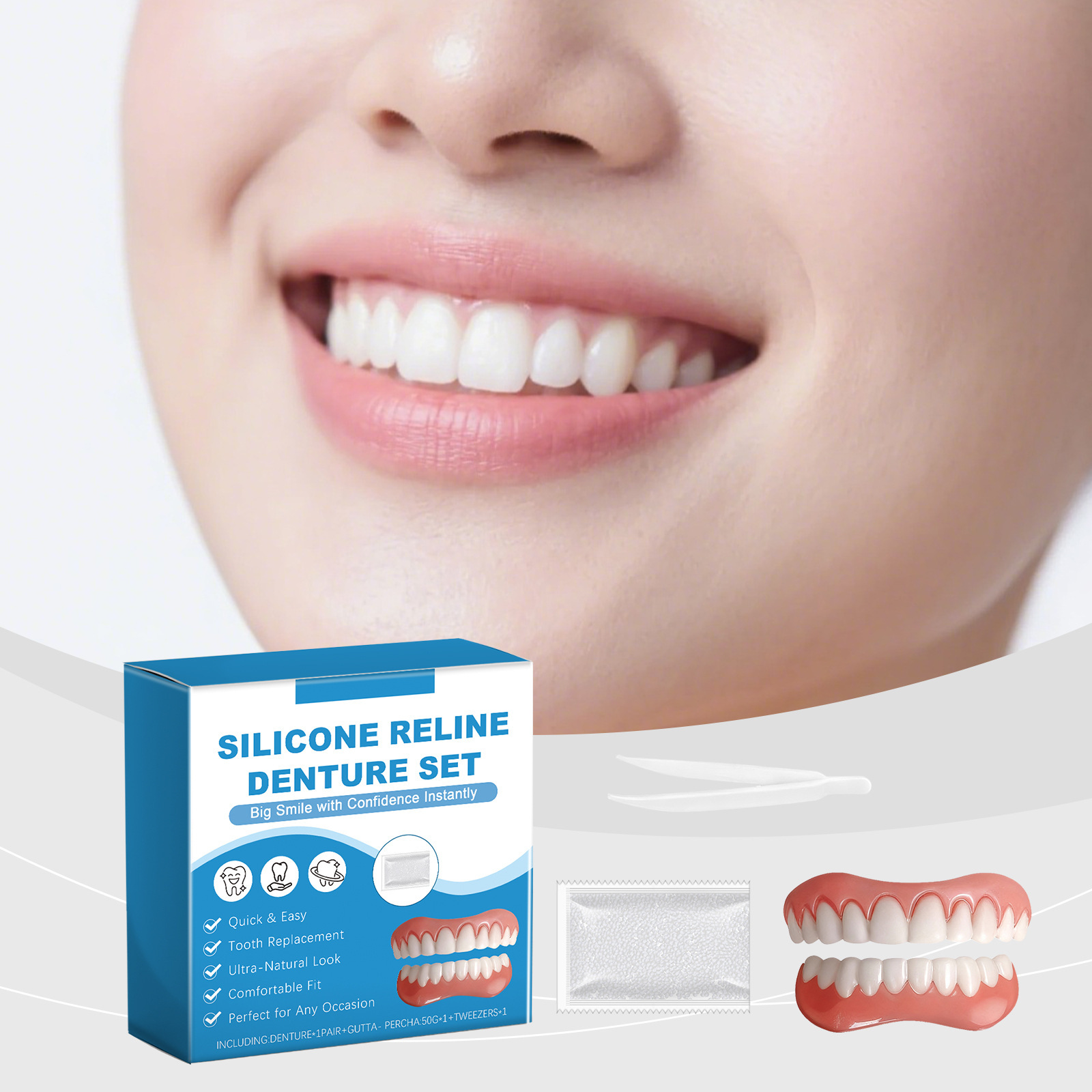 Denture Full Set Over Gums Kit - Full Cover Adhesive 리뷰 및 가격