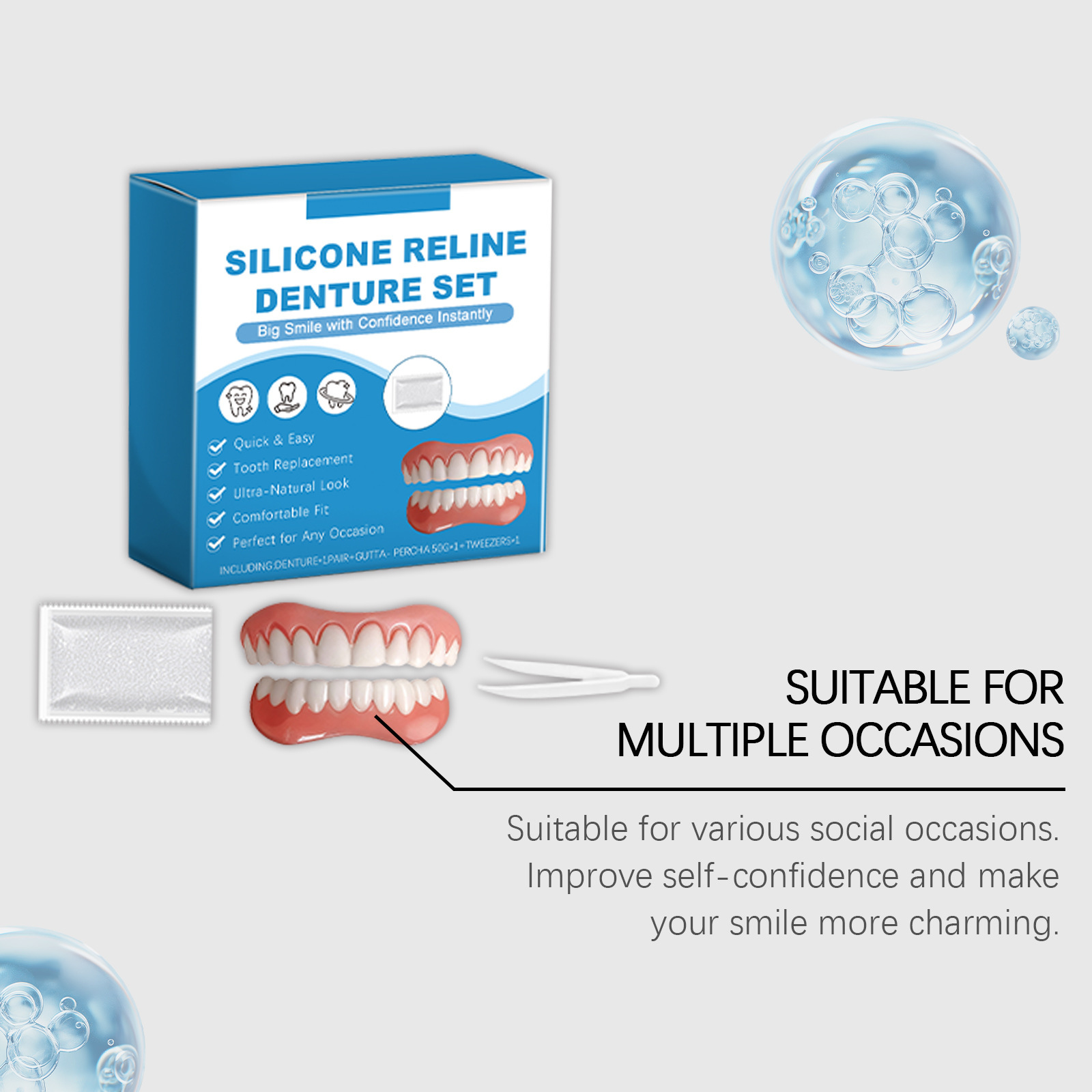 Denture Full Set Over Gums Kit - Full Cover Adhesive 리뷰 및 가격