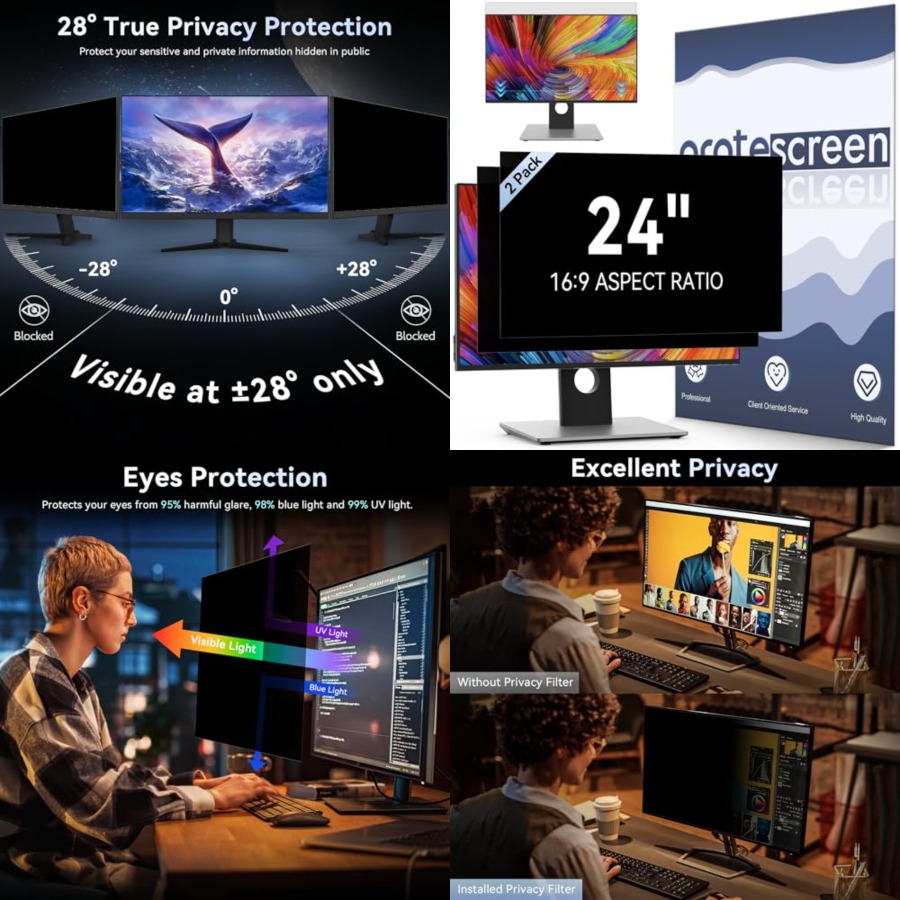 [2-Pack] 24 Inch Computer Priv - Privacy Filter 2Pack 리뷰 및 가격