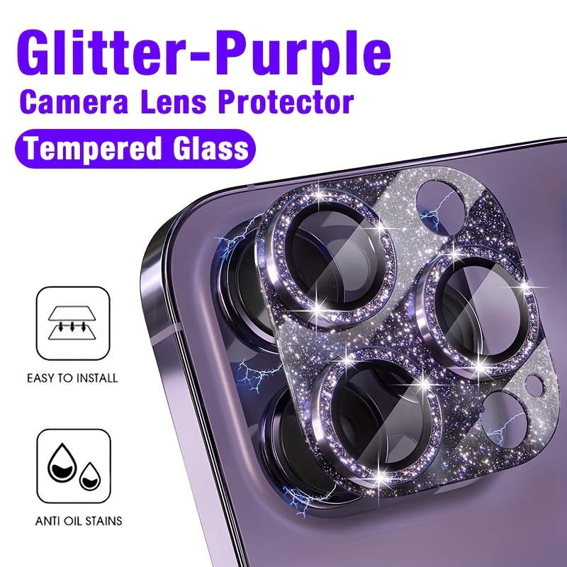 1 Pcs Glitter-Purple Camera Le - Tempered Glass Screen 9H 리뷰 및 가격