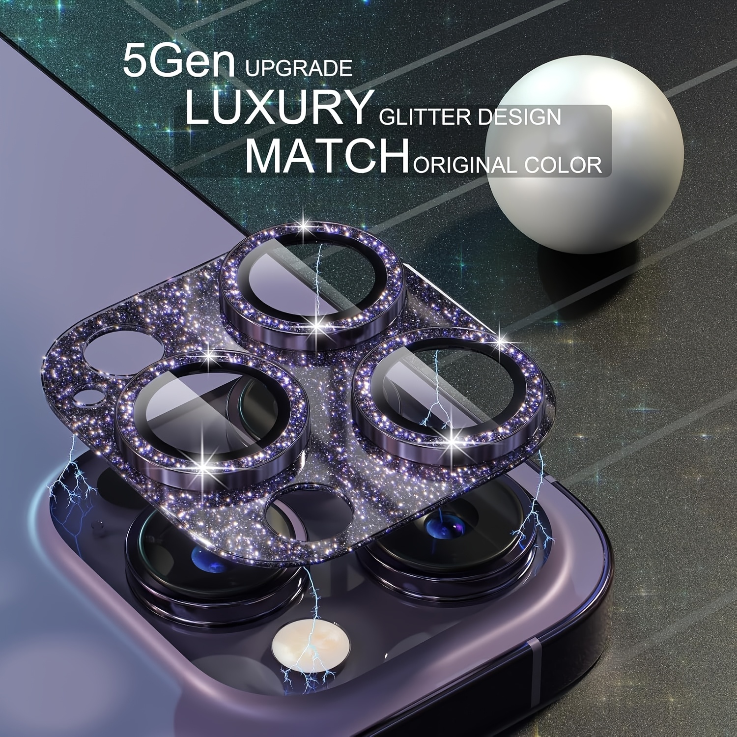1 Pcs Glitter-Purple Camera Le - Tempered Glass Screen 9H 리뷰 및 가격