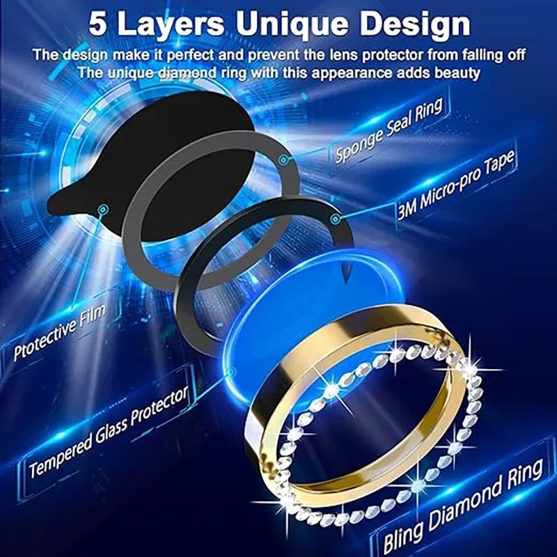 Glitter Camera Lens Protector  - Tempered Glass Screen 9H 리뷰 및 가격