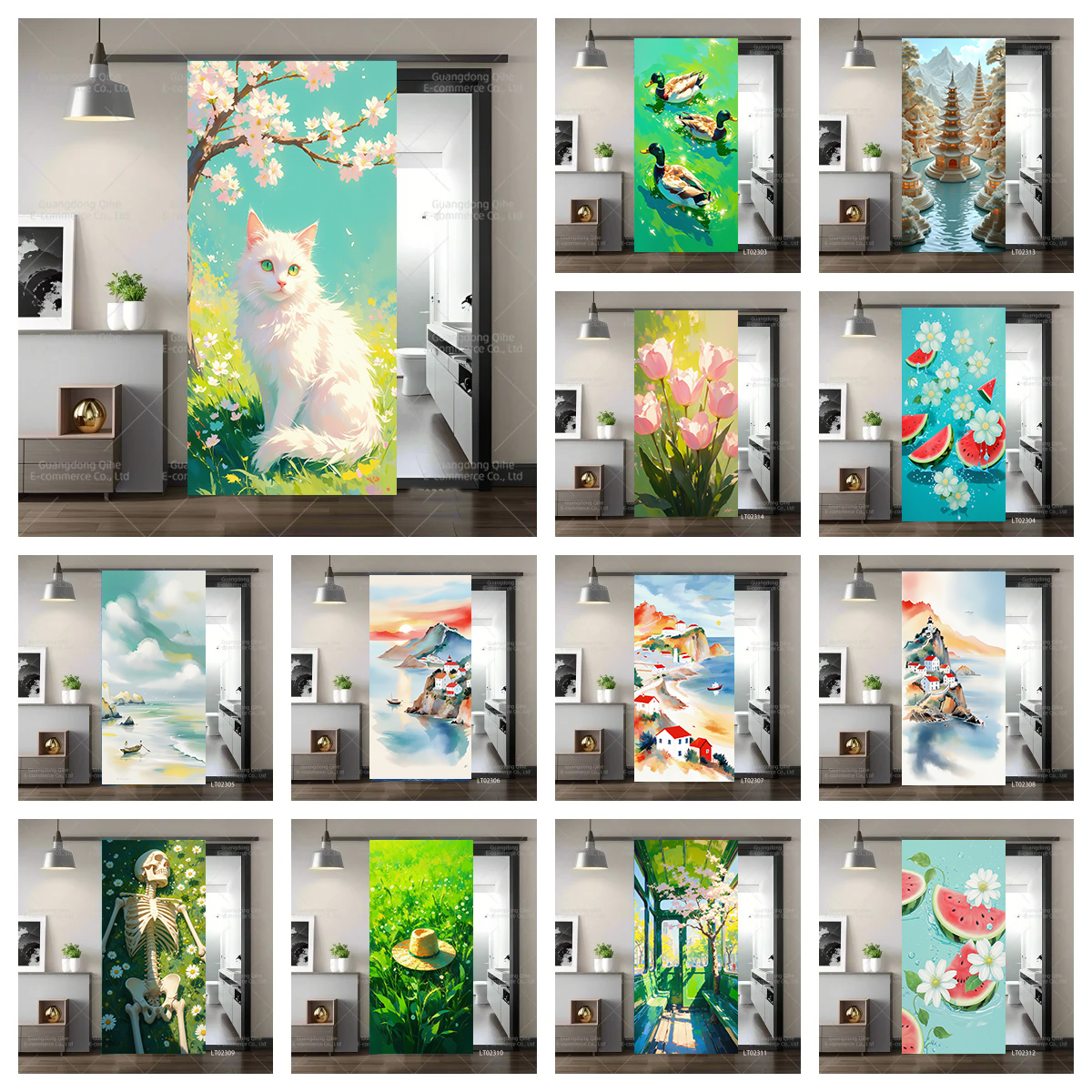 Tulip Cat Cherry Blossom Scene - Full Cover Adhesive 리뷰 및 가격