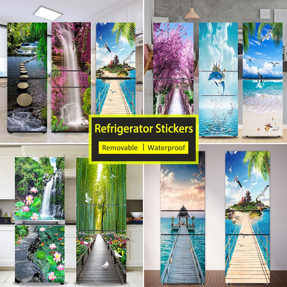 Seaside Beach Fridge Sticker F - Full Cover Adhesive 리뷰 및 가격