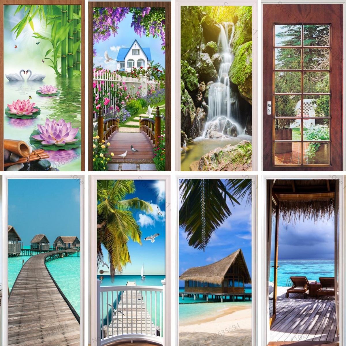 Natural Scenery Beach Waterfal - Full Cover Adhesive 리뷰 및 가격