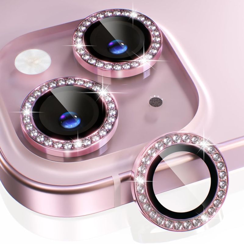 1PC Pink Glitter Diamond Camer - Tempered Glass Screen 9H 리뷰 및 가격