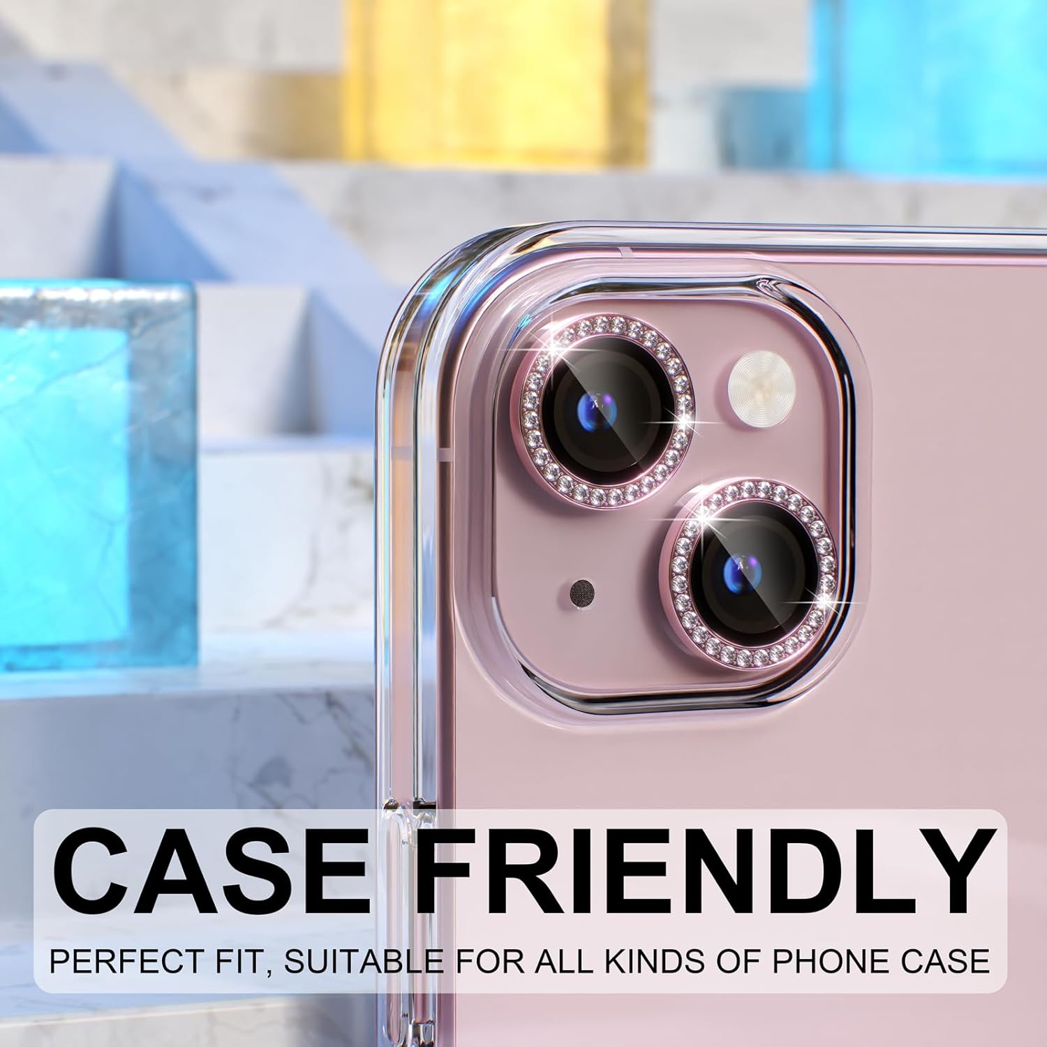 1PC Pink Glitter Diamond Camer - Tempered Glass Screen 9H 리뷰 및 가격