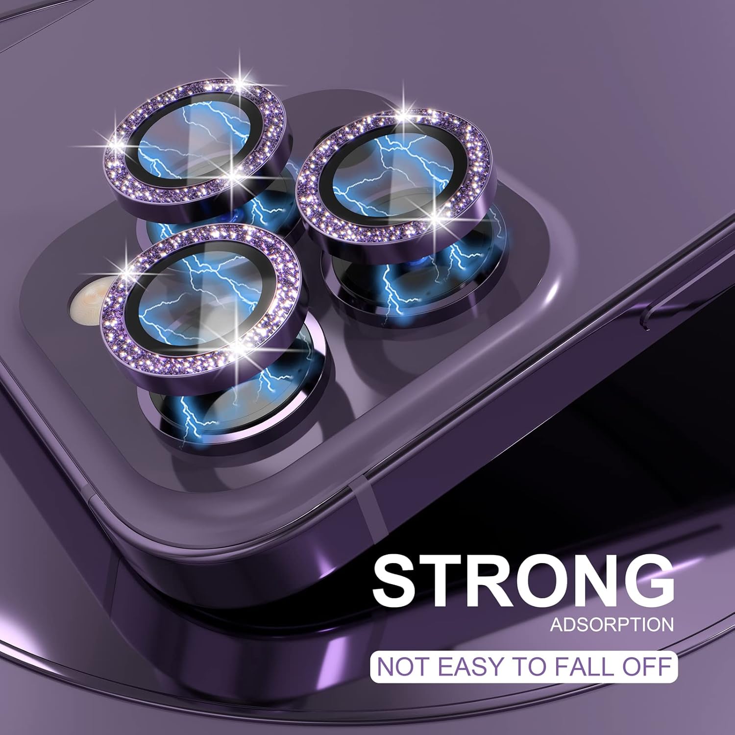 1Set Bling Glitter Purple Came - Tempered Glass Screen 9H 리뷰 및 가격