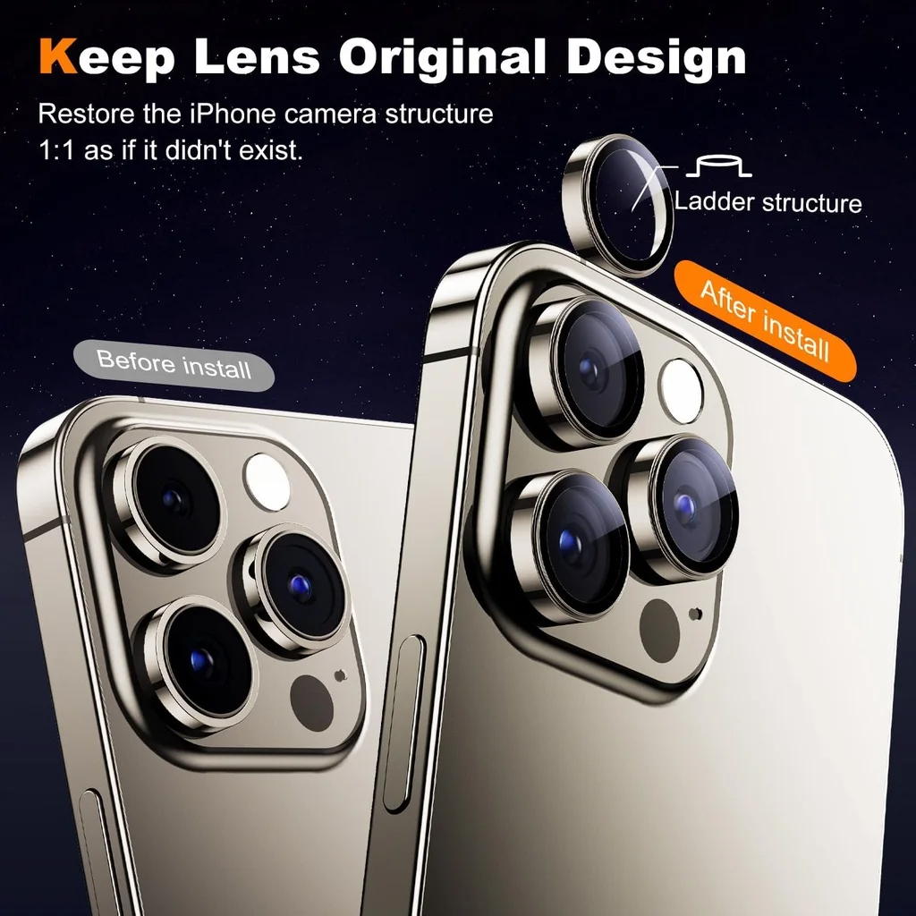 3Pcs Metal Camera Lens Protect - Tempered Glass Screen 9H 리뷰 및 가격